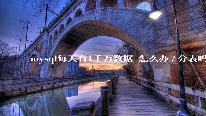 mysql每天有1千万数据 怎么办?分表吗 有什么好的方案。?